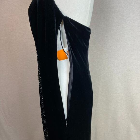 Vintage Dave Johnny Womens Velvet Maxi Dress Size 9/10 Whimsigoth Beaded Formal - Picture 7 of 12